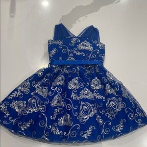 Elegant Blue and Silver Kids Dress